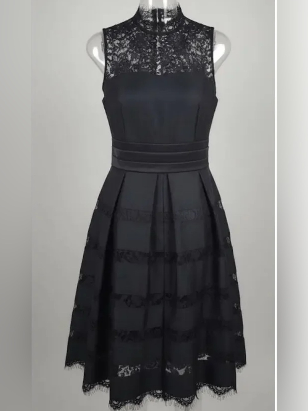 White House Black Market Black Lace Midi Dress, Size 4 - Picture 1 of 12